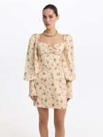 Атласное платье мини 