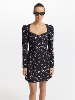 

Платье мини с цветочным принтом