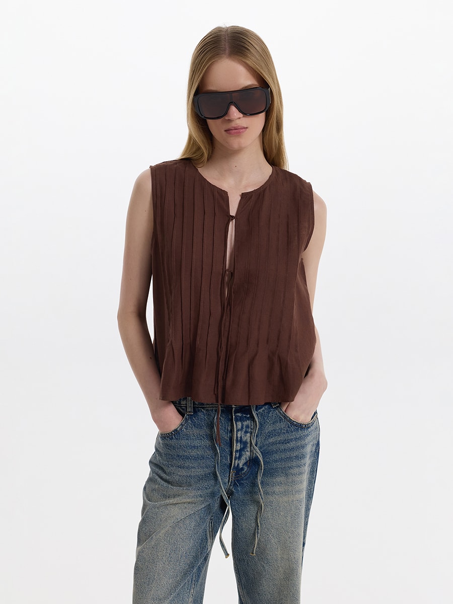 Топ из льна и хлопка