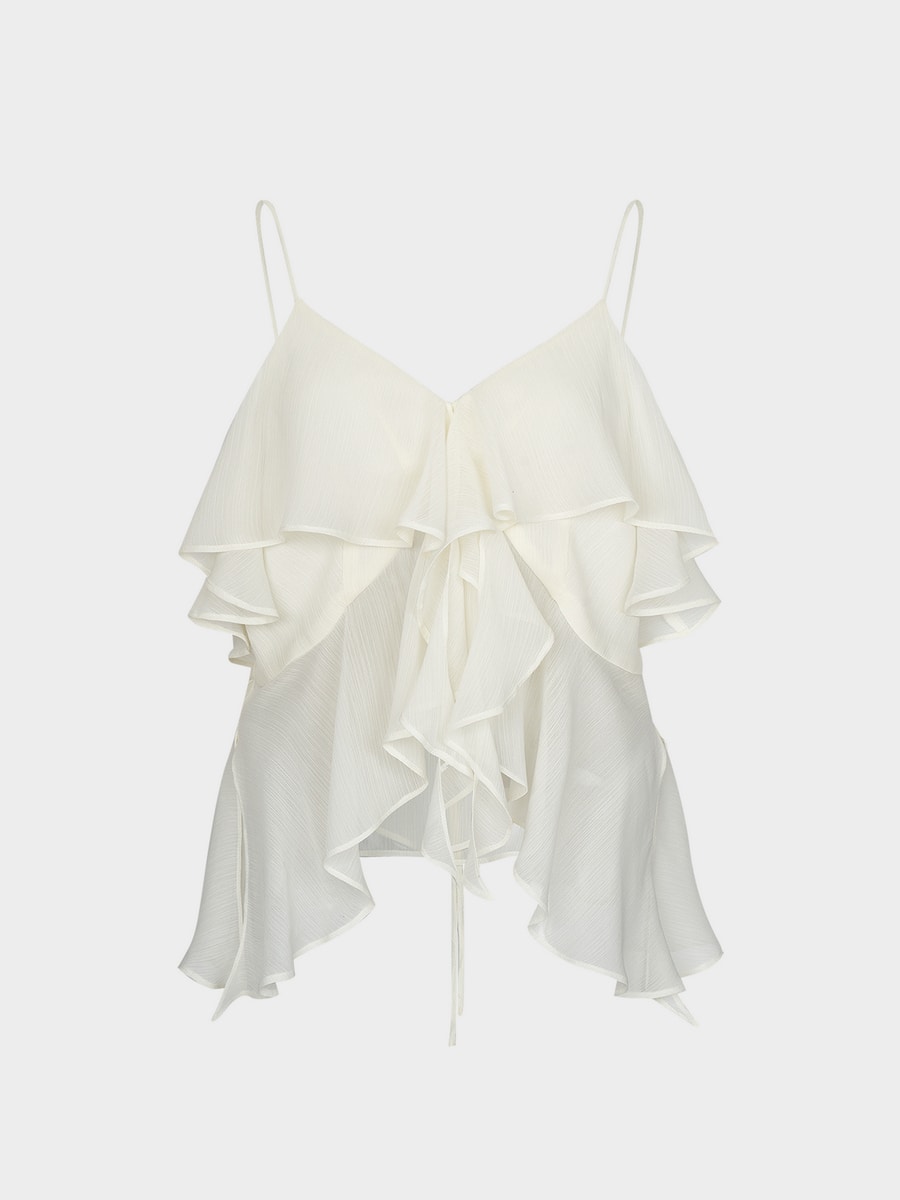 Шифоновый топ с оборками