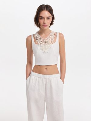 

Топ из льна и вискозы