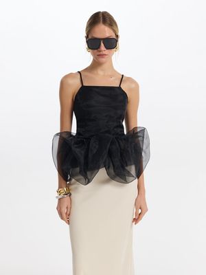 

Топ с баской из органзы