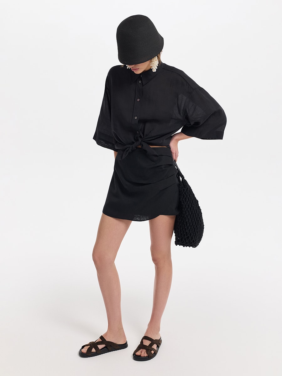 Юбка-шорты из 100% льна