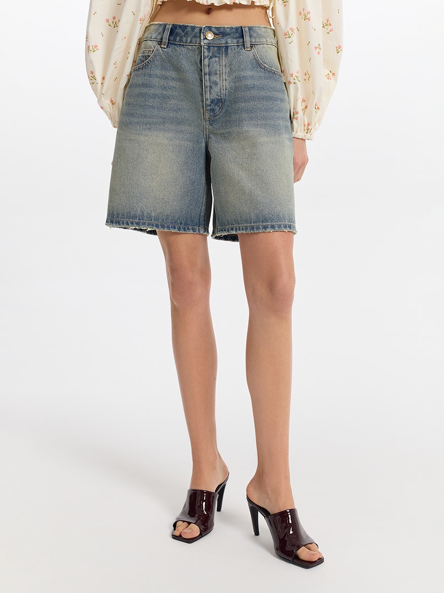 Джинсовые шорты-бермуды