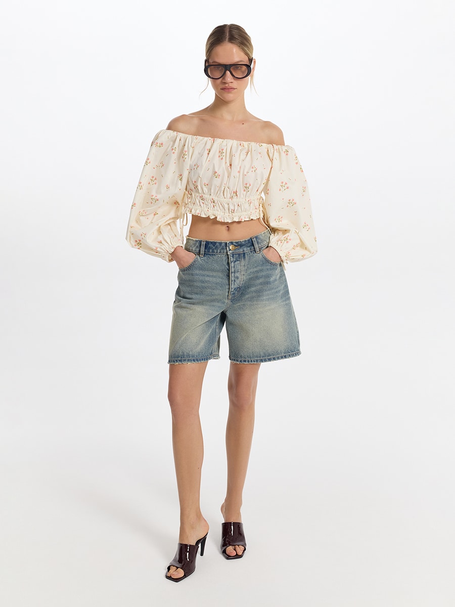 Джинсовые шорты-бермуды