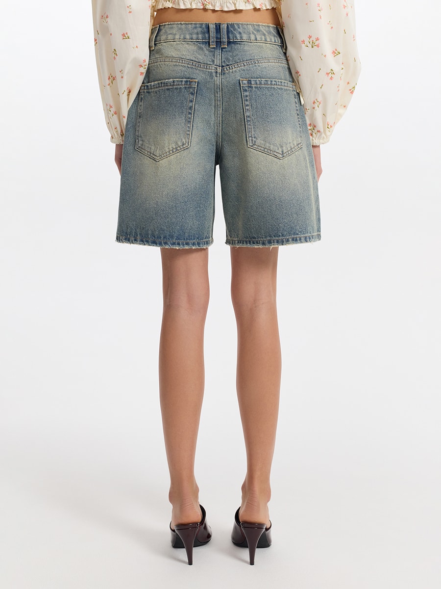 Джинсовые шорты-бермуды