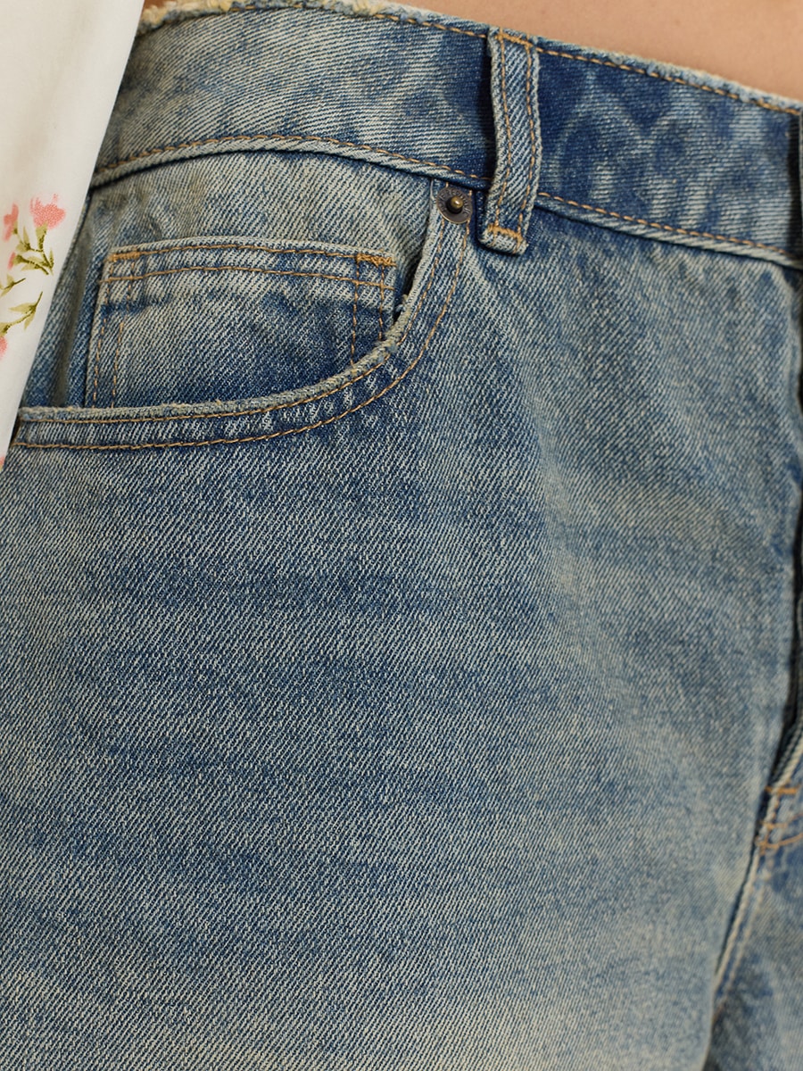 Джинсовые шорты-бермуды