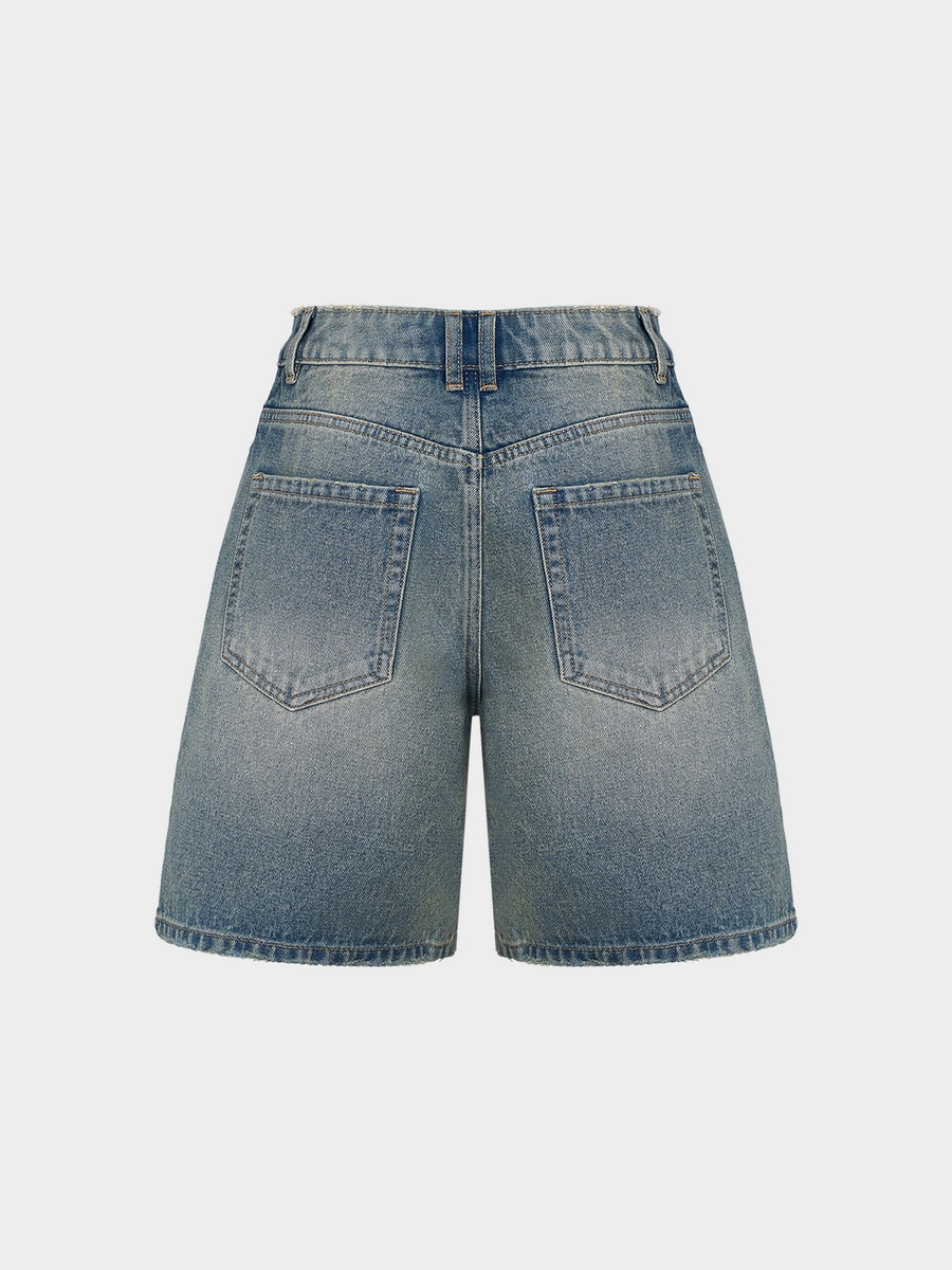 Джинсовые шорты-бермуды