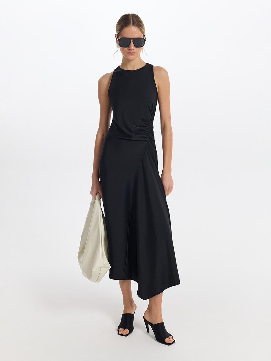 Платье миди с драпировкой 5255615516-50