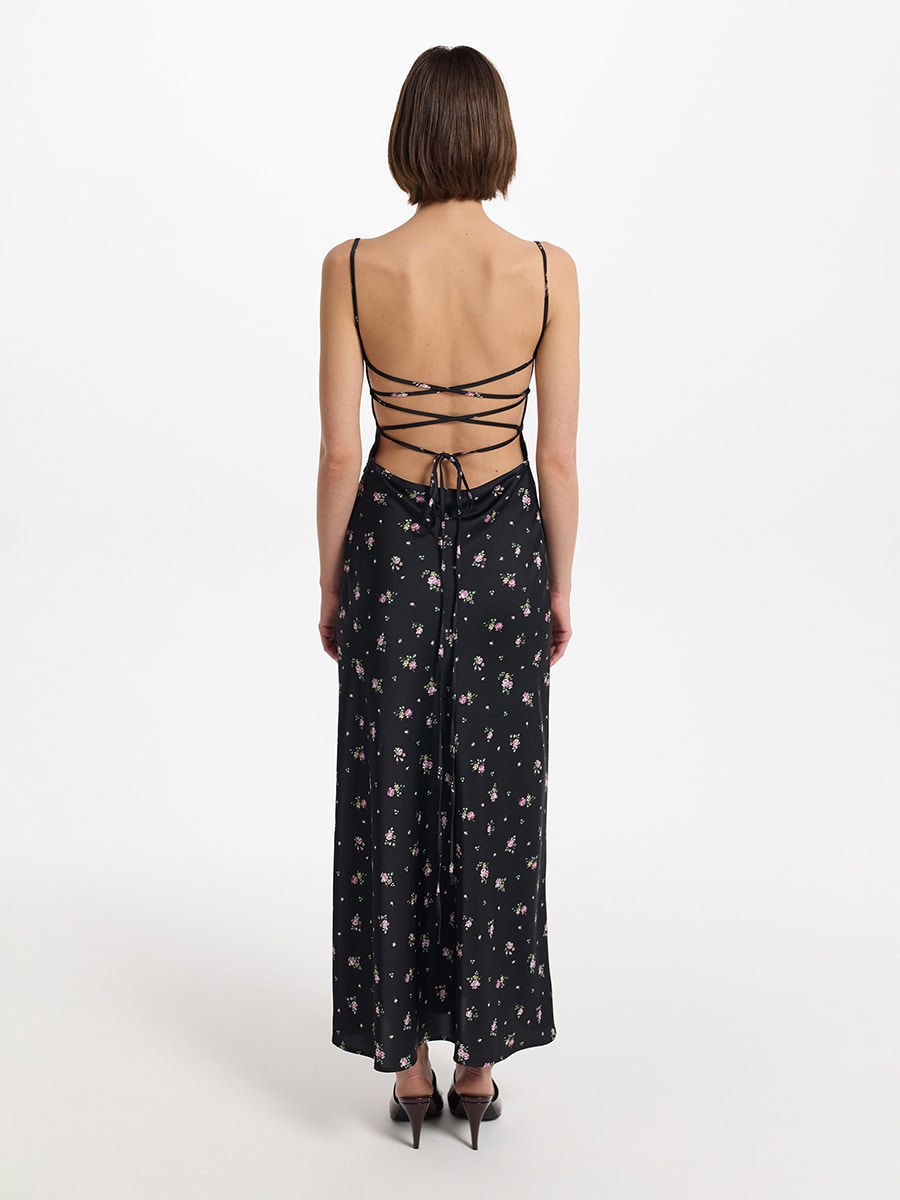 Атласное платье с открытой спиной 5255627524-54