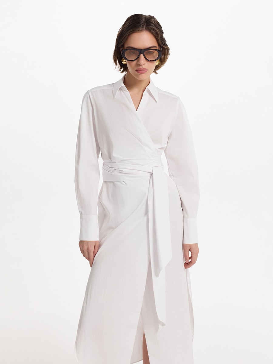 Платье на запах из хлопка