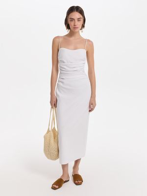 Платье из льна и вискозы