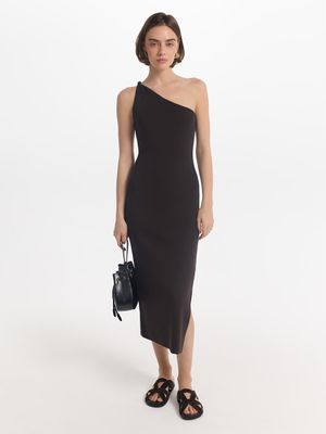 

Трикотажное платье на одно плечо