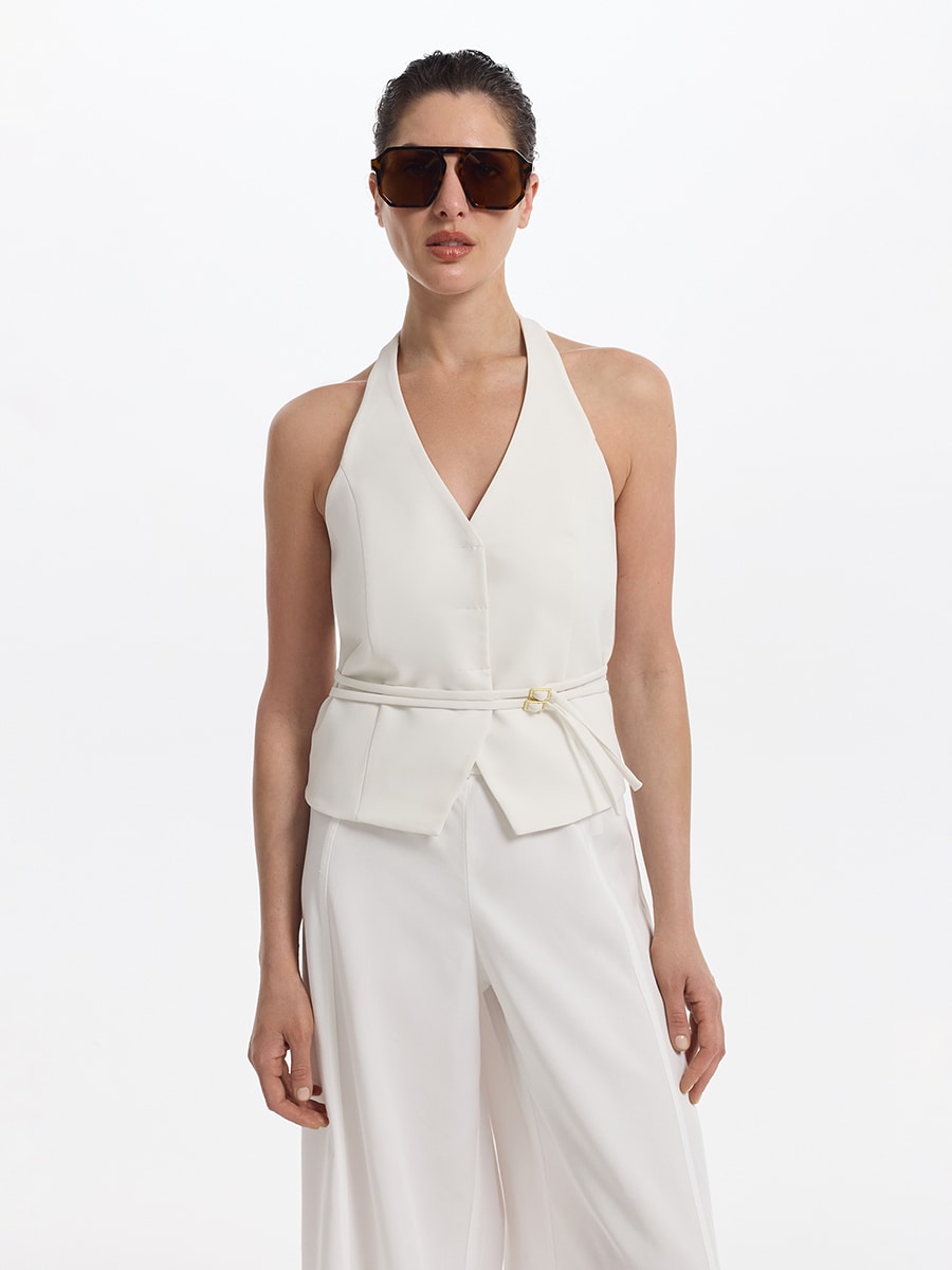 Жилет-халтер приталенного кроя