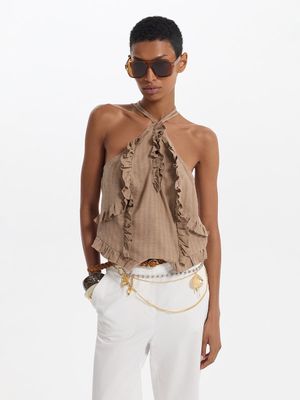 

Топ-халтер из вискозы и хлопка