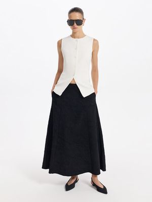 

Юбка макси из жатого сатина