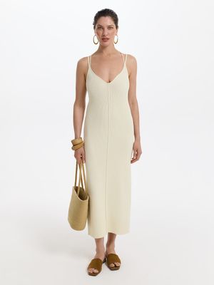 

Трикотажное платье миди на бретелях