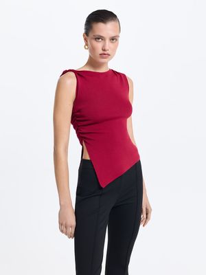 

Трикотажный топ асимметричного кроя