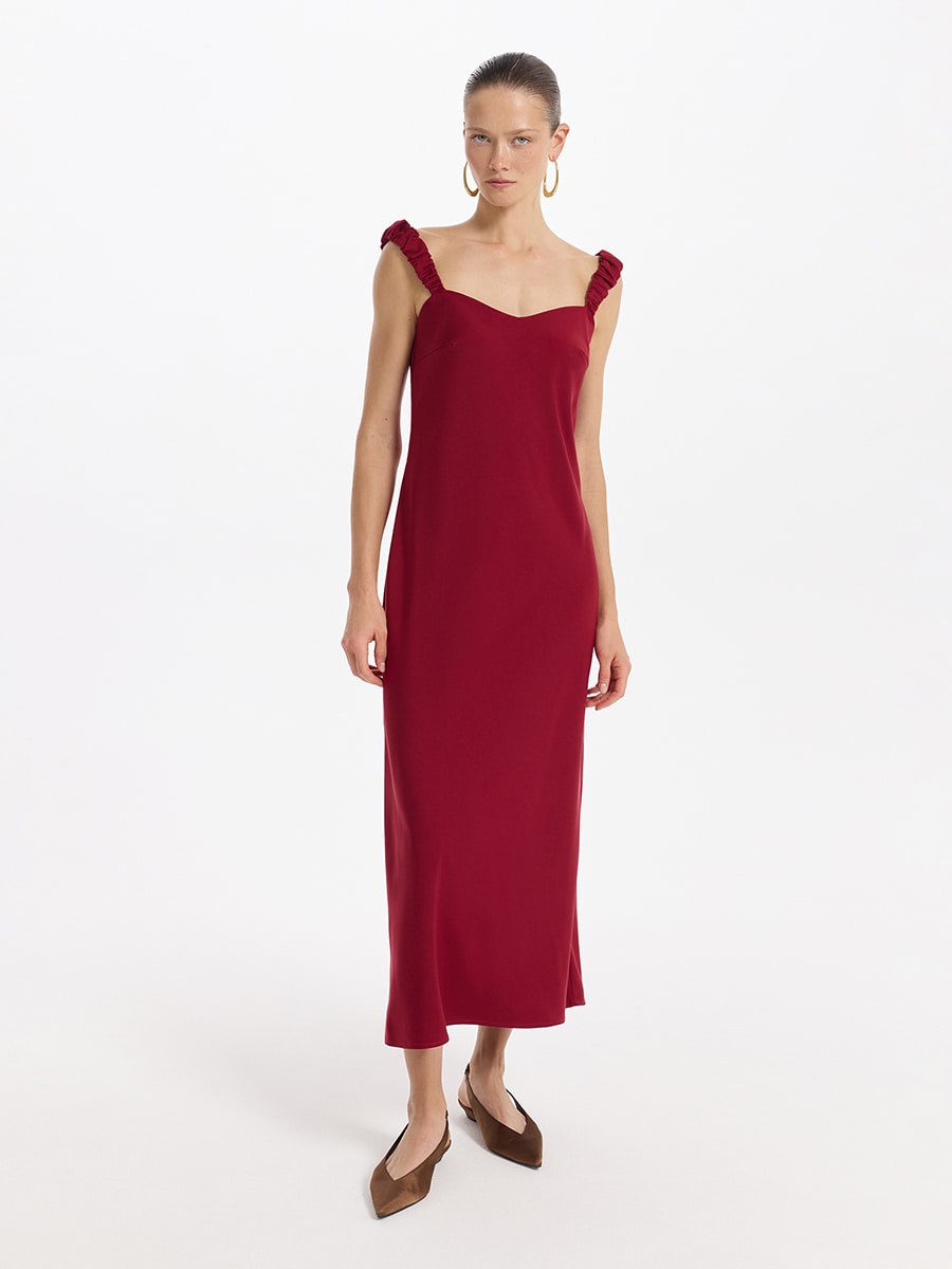 Платье миди на бретелях