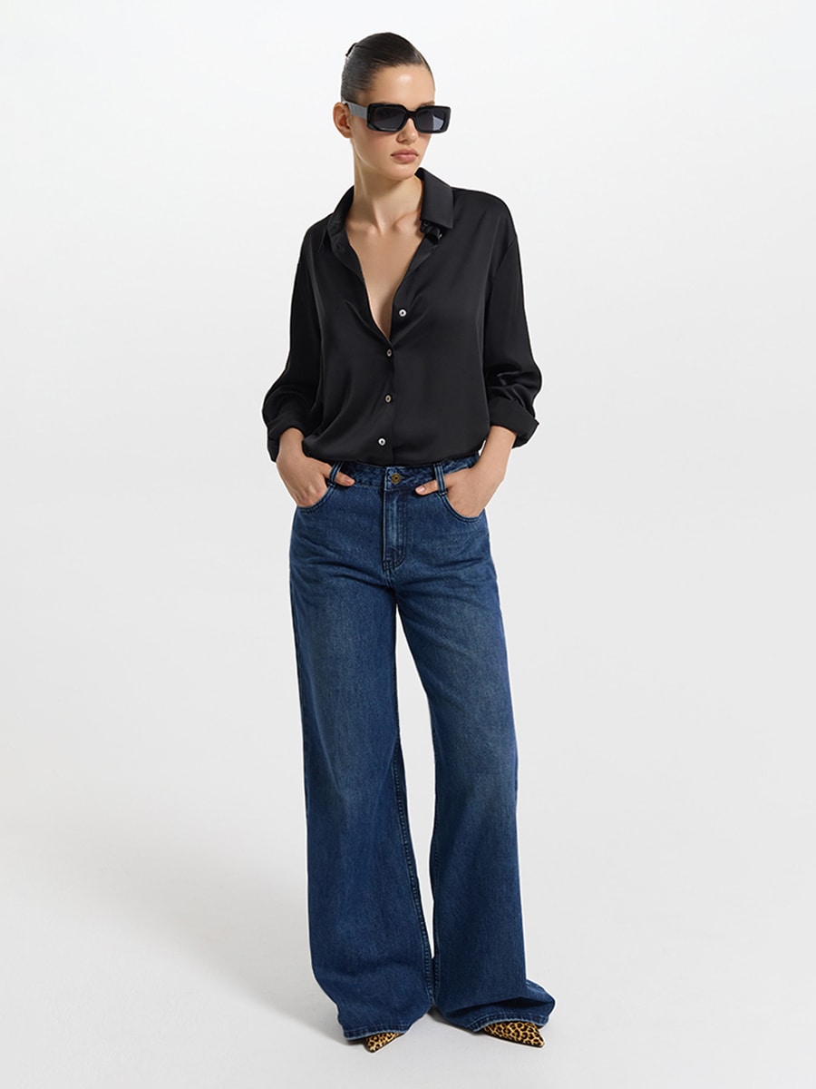 Атласная рубашка