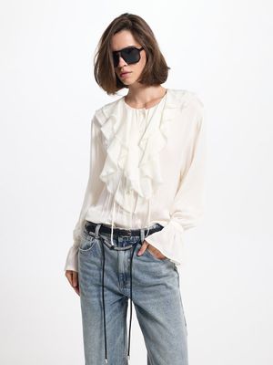 

Блузка из 100% вискозы с воланами