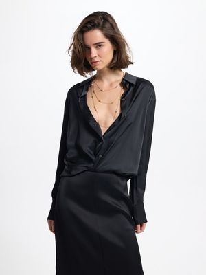 Атласная рубашка