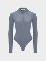 Боди с воротником-поло