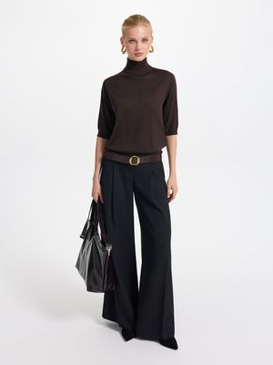 

Брюки-палаццо с защипами