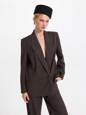 

Двубортный жакет с шерстью