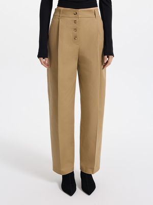 

Брюки из хлопка с защипами