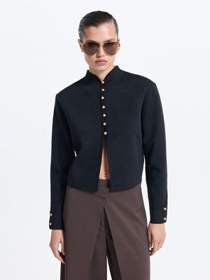 

Кардиган с шерстью и акцентными пуговицами