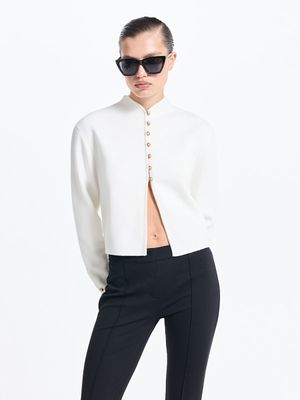 

Кардиган с шерстью и акцентными пуговицами