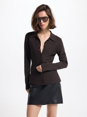 Кардиган с отложным воротником