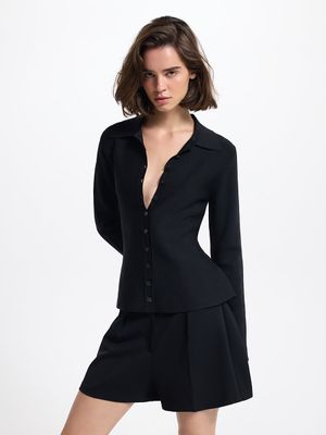 

Кардиган с отложным воротником