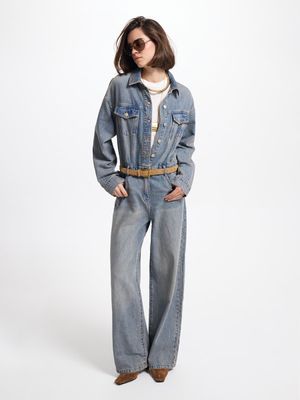 

Джинсовый комбинезон