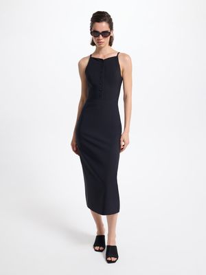 

Платье миди на бретелях