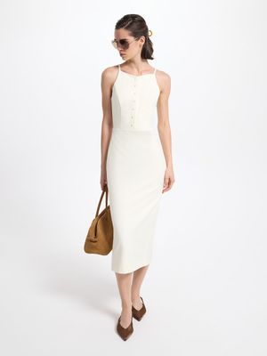 

Платье миди на бретелях