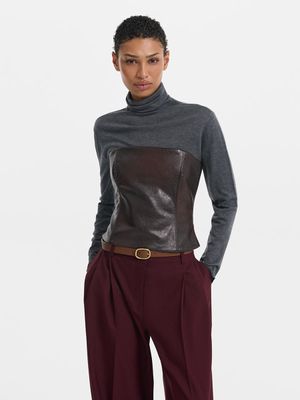 

Корсетный топ из экокожи