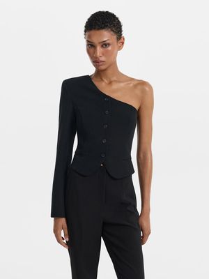 

Асимметричная блузка на одно плечо