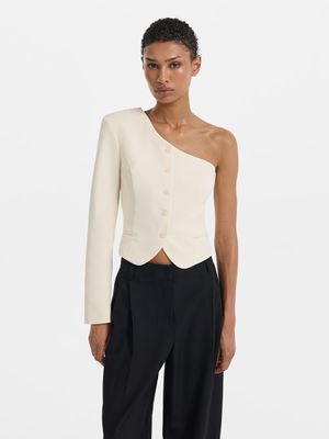 

Асимметричная блузка на одно плечо