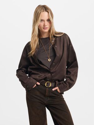 

Рубашка из экозамши