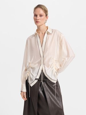 

Блузка из тенселя с завязками