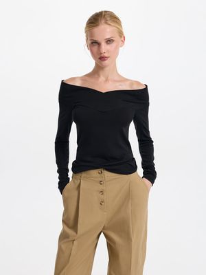 Джемпер из тенселя с шерстью