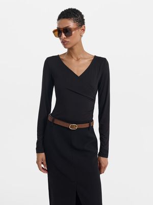 

Боди из вискозы с длинными рукавами