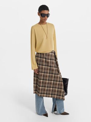 

Асимметричная юбка в клетку