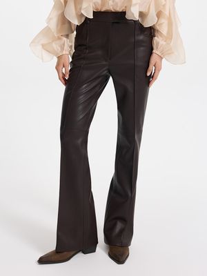 

Брюки из экокожи расклешенного кроя