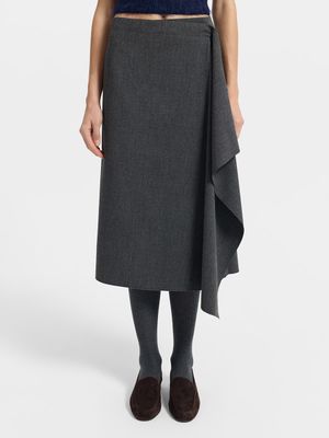 

Асимметричная юбка миди с запахом