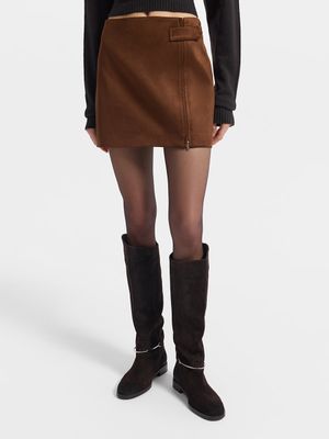 

Юбка мини из экозамши