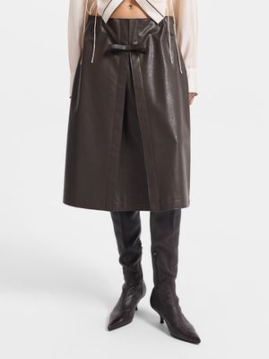 

Юбка из экокожи с бантом