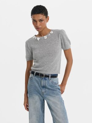 Джемпер с ангорой и шерстью